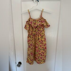 Old Navy Yellow Floral Dress with Pink and Green